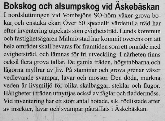 Fr�n en skylt p� omr�det.